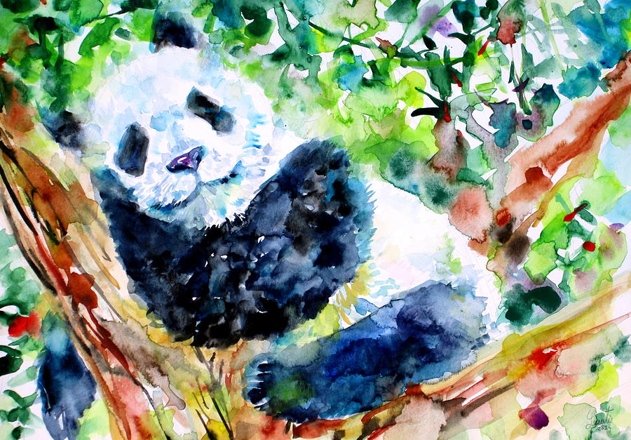 Sweet Dreams Panda Painting by Fabrizio Cassetta