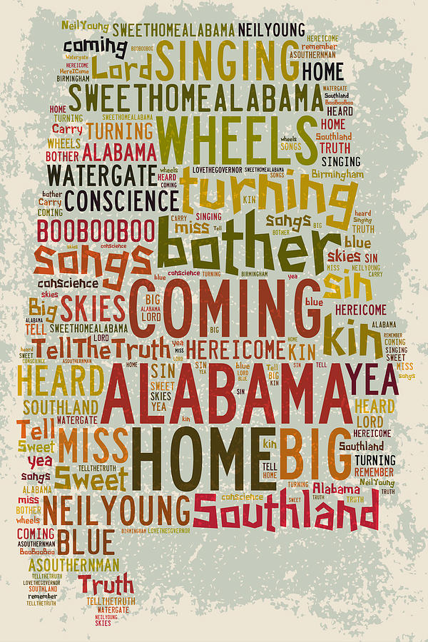 Sweet Home Alabama 1 Digital Art by Paulette B Wright