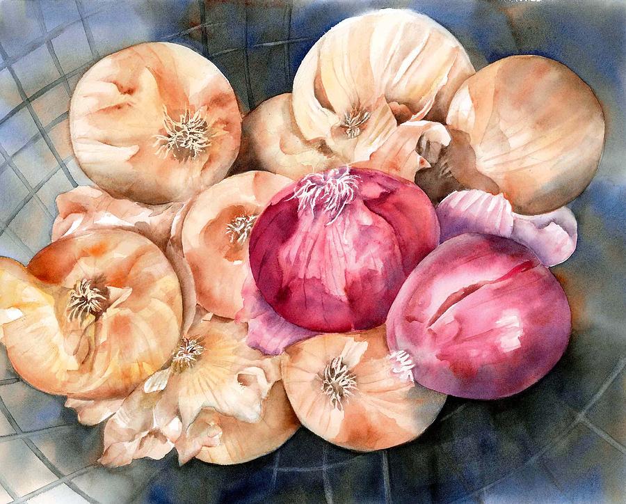 Vegetable Painting - Sweet Onions by Michiko Taylor