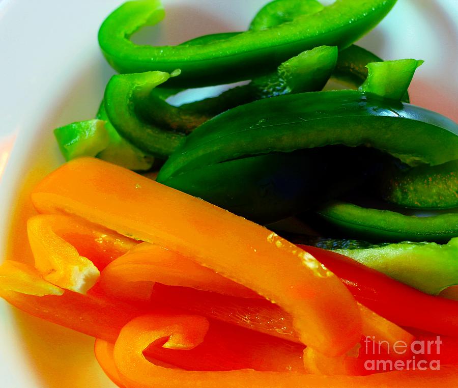 Vegetable Photograph - Sweet Peppers - Vegetables - Cook - Sliced2 by Barbara A Griffin