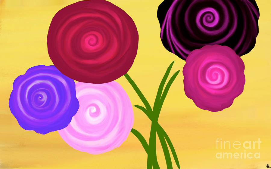 Flower Painting - Sweet Swirls by Anita Lewis