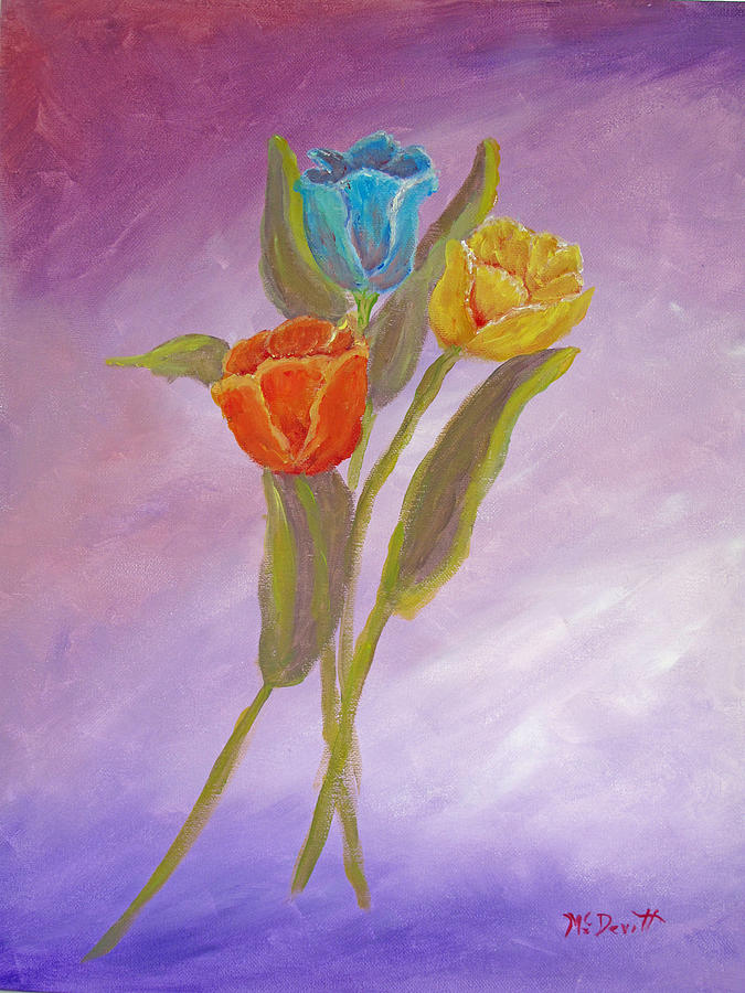 Sweet Tulips Painting by Barbara McDevitt