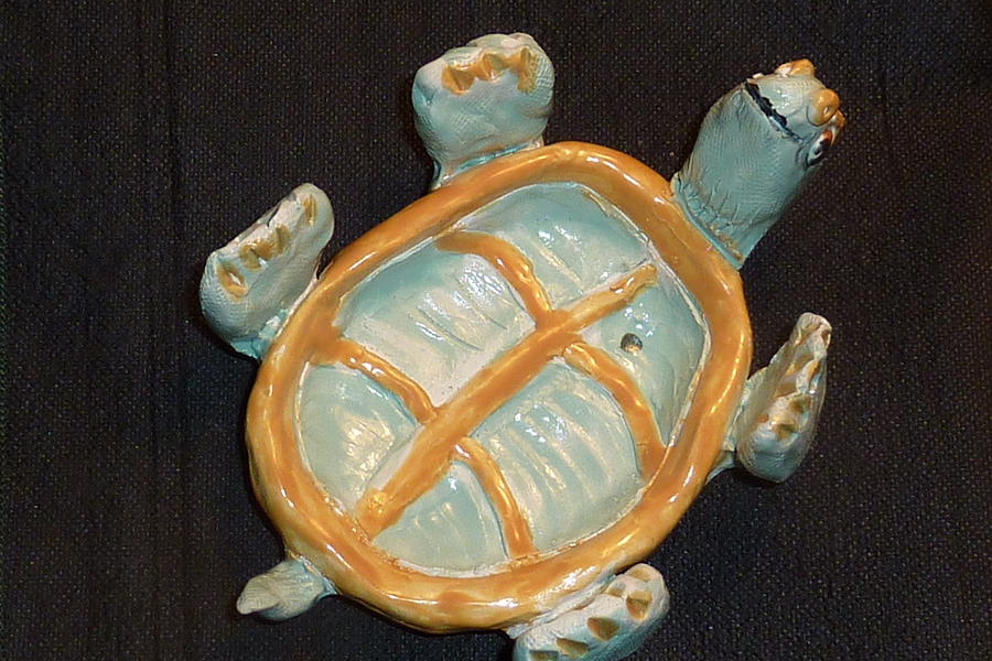 Turtle Soap Dish Sculpture - Sweet turtle dish by Debbie Limoli