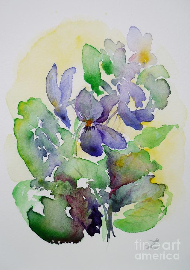 Flower Painting - Sweet Violets by Zaira Dzhaubaeva