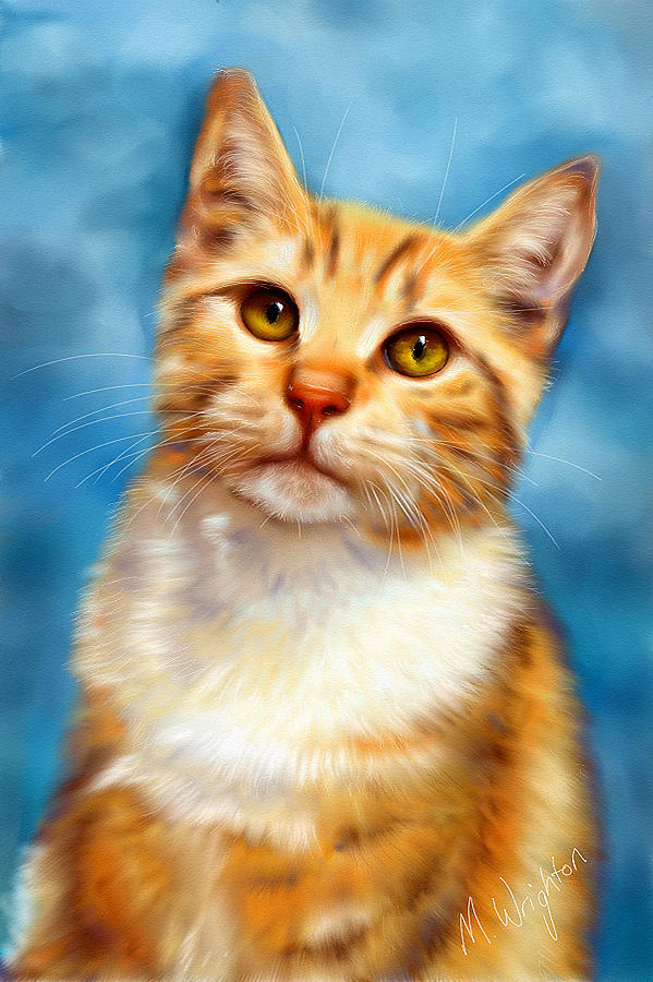 Download Sweet William Orange Tabby Cat Painting Painting by ...