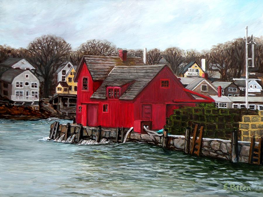 Spring Painting - Swells In The Harbor by Eileen Patten Oliver
