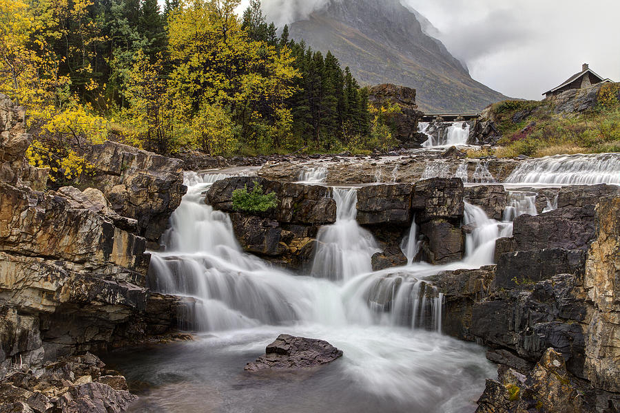 Glacier National Park Photograph - Swiftcurrent Falls in Autumn by Mark Kiver