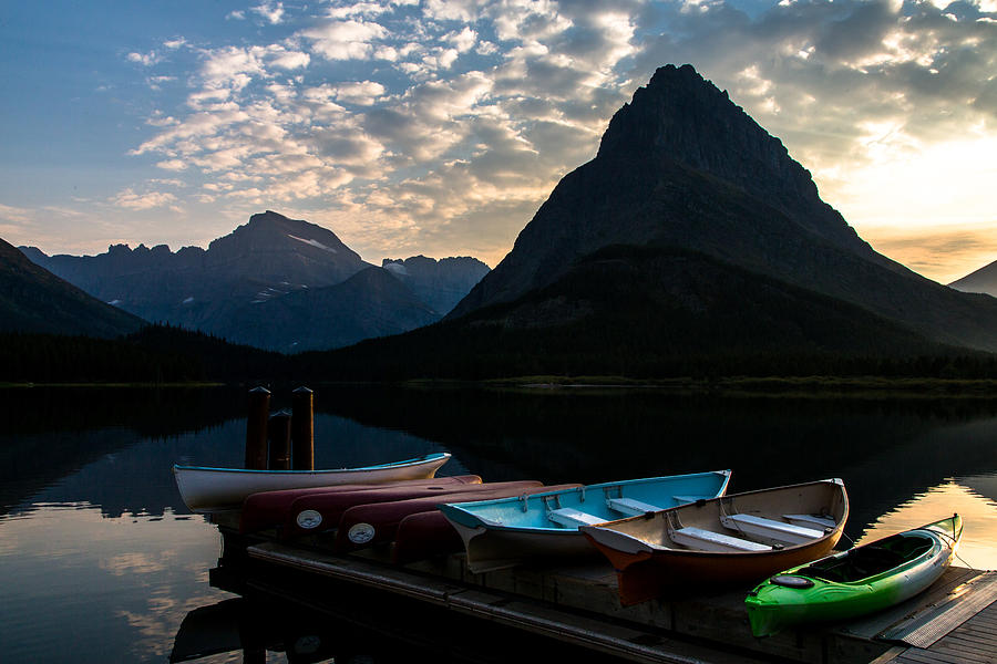 Glacier National Park Photograph - Swiftcurrent Lake Boat Dock by John Daly