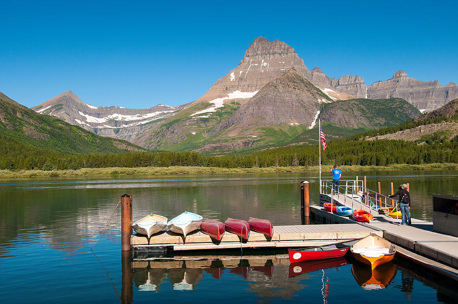 Swiftcurrent Lake Photograph by Steve Stuller