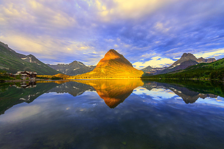Glacier National Park Photograph - Swiftcurrent Sunrise by Dustin LeFevre