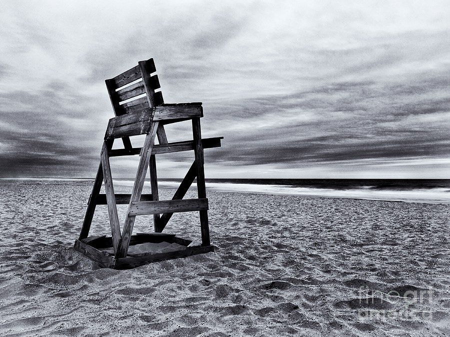Black And White Photograph - Swim At Your Own Risk by Mark Miller
