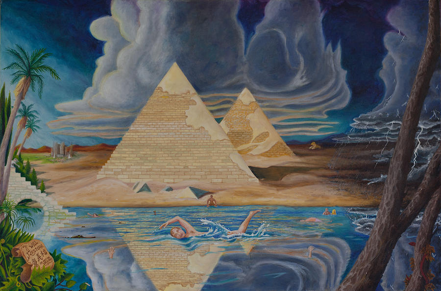 Swimming in that River in Egypt Painting by Matt Konar