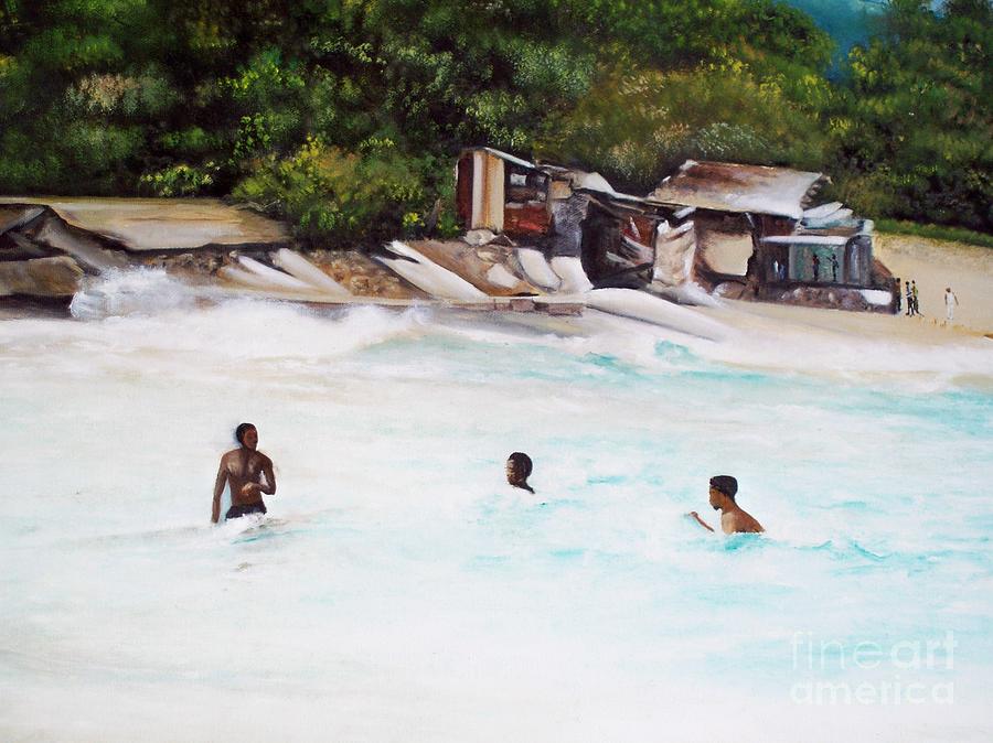 Swimming 1 Painting by Kenneth Harris