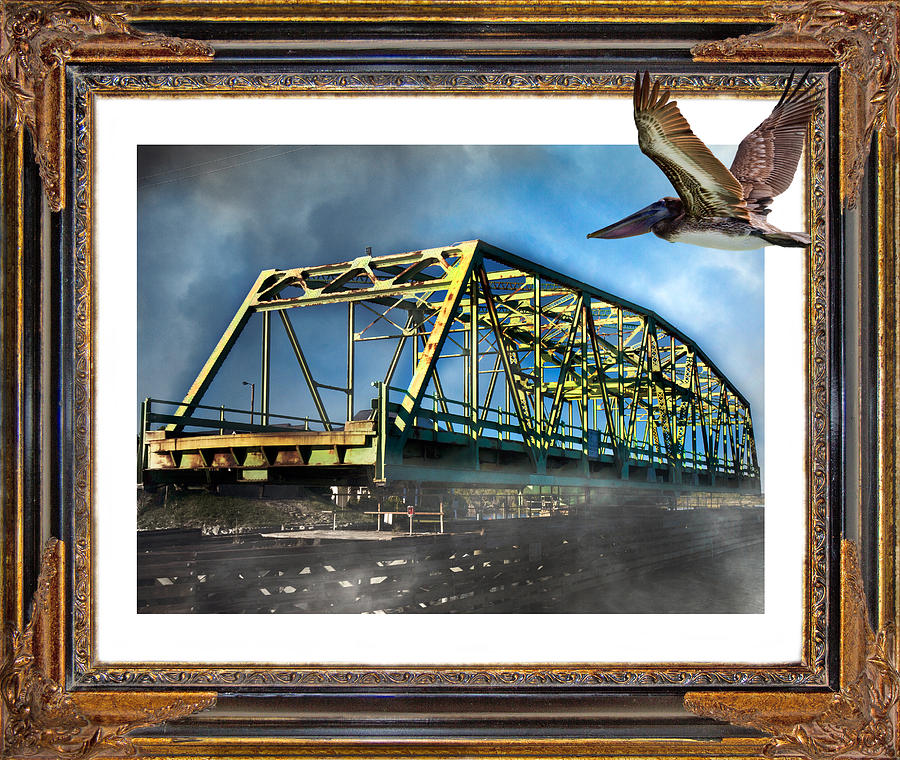 Pelican Digital Art - Swing Bridge by Betsy Knapp