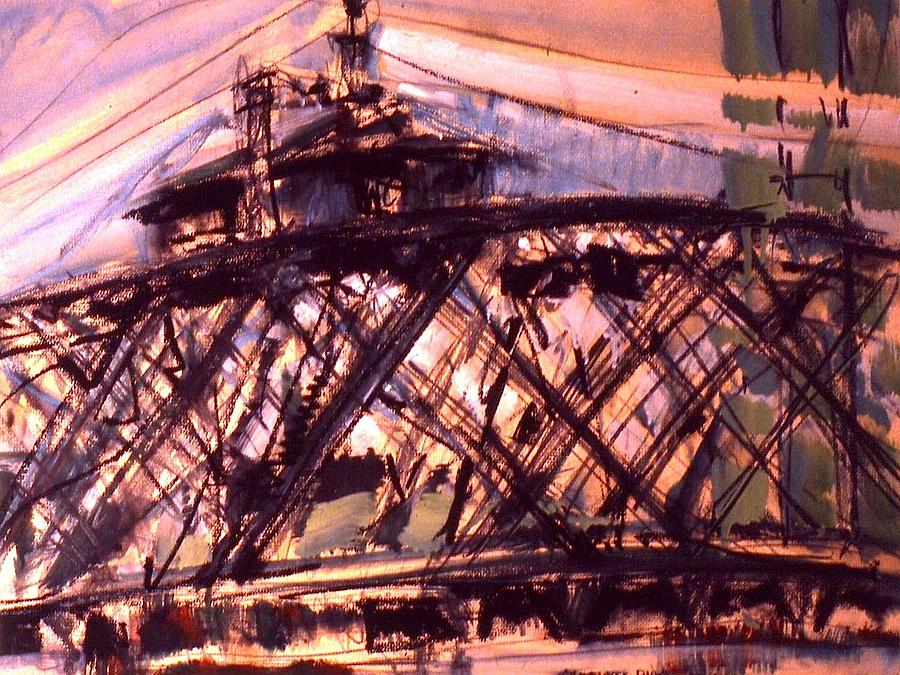 Swing Bridge Painting by Les Leffingwell