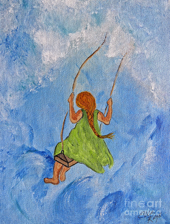 Swing High Into The Clouds - Painting Painting by Ella Kaye Dickey