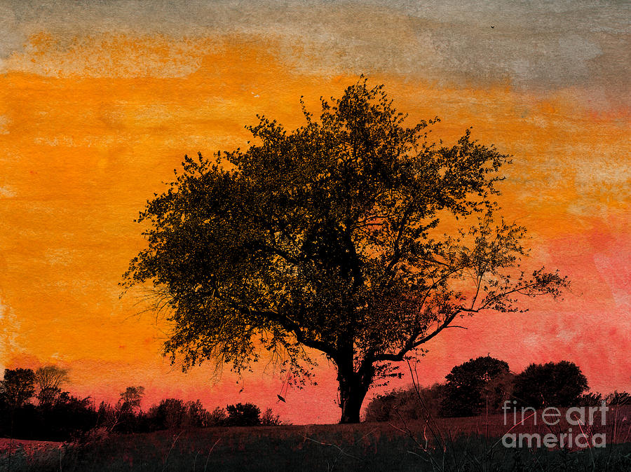 Swing Tree Painting by R Kyllo