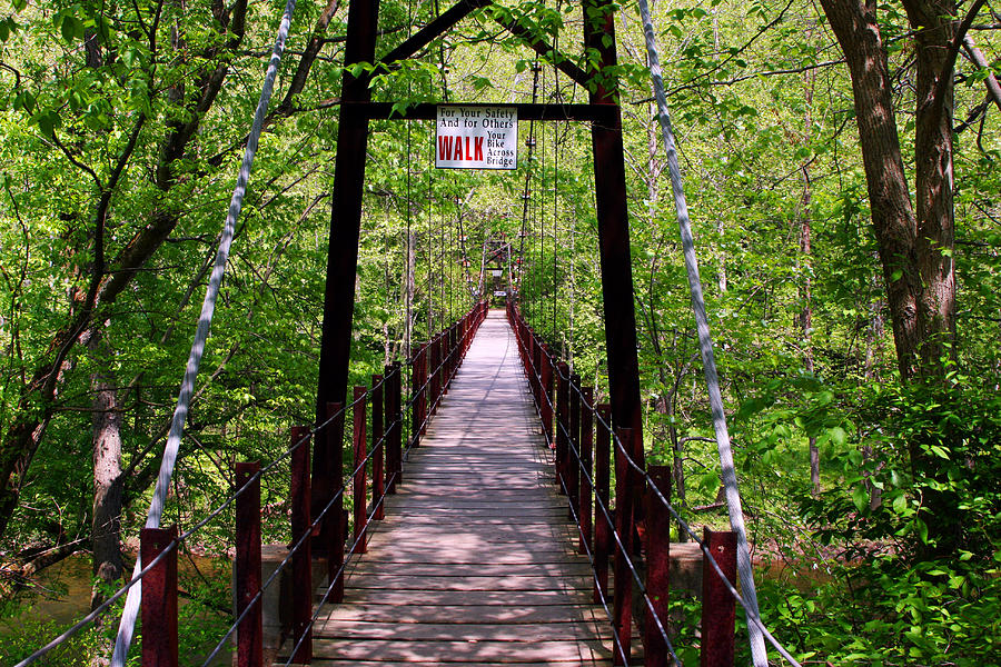 Swinging bridge Patapsco State Park Photograph by Andy Lawless