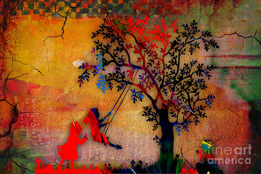 Swinging On A Tree Mixed Media by Marvin Blaine