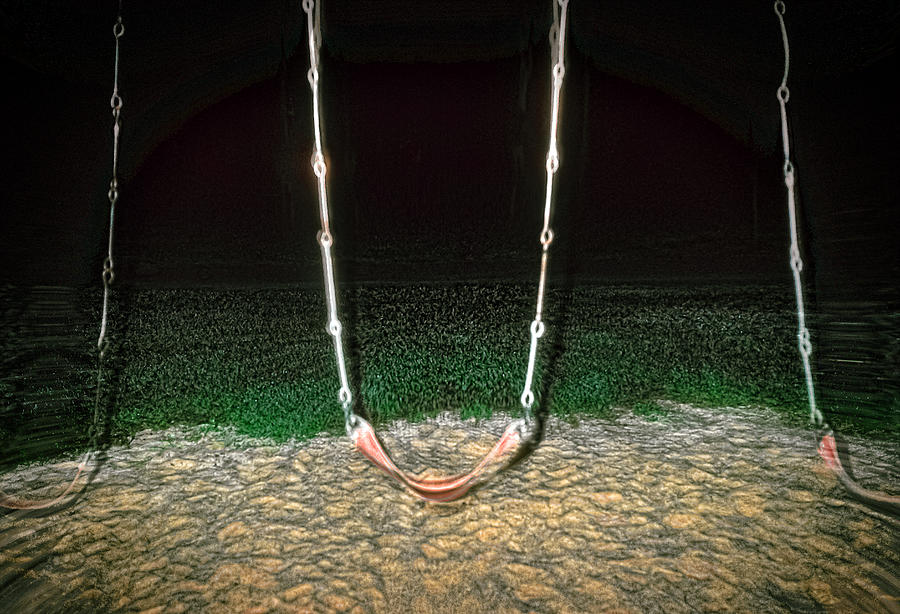 Swings in The Night Photograph by Kellice Swaggerty