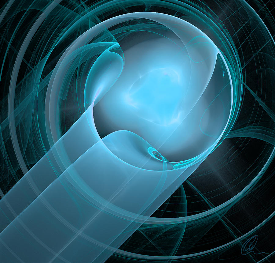 Swirl Abstract Teal Digital Art by Chris Thomas