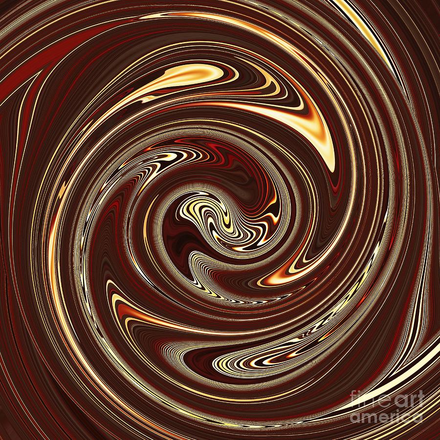 Swirl Design on Brown 2 Digital Art by Sarah Loft