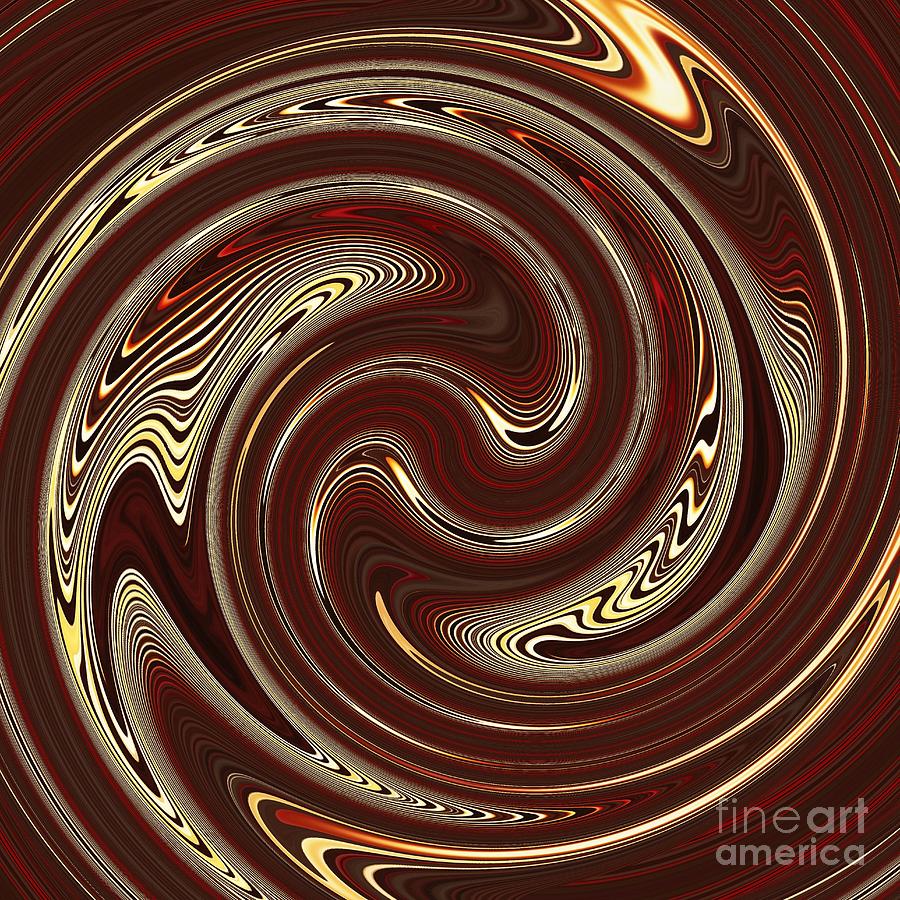 Swirl Design on Brown 3 Digital Art by Sarah Loft