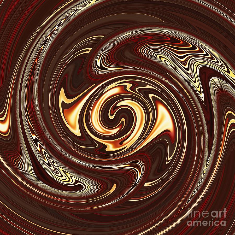 Swirl Design on Brown Digital Art by Sarah Loft