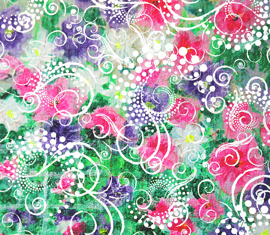 Swirl Dots by Jan Marvin Painting by Jan Marvin