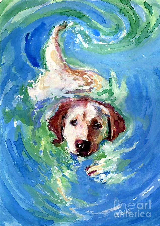 Labrador Retriever Painting - Swirl Pool by Molly Poole