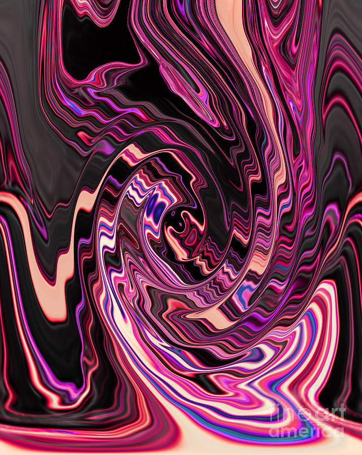 Swirl Spiral of Pink Purple and Black Abstract Digital Design Digital ...