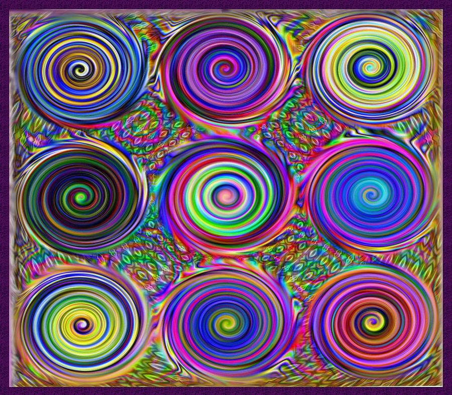 Metallic Digital Art - Swirles Three Squared by Tori Pollock