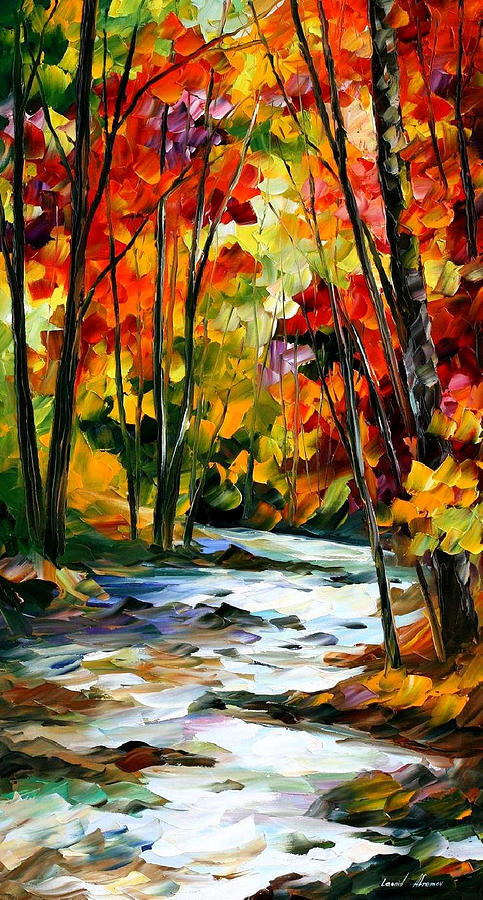 Swirling Stream - PALETTE KNIFE Oil Painting On Canvas By Leonid ...