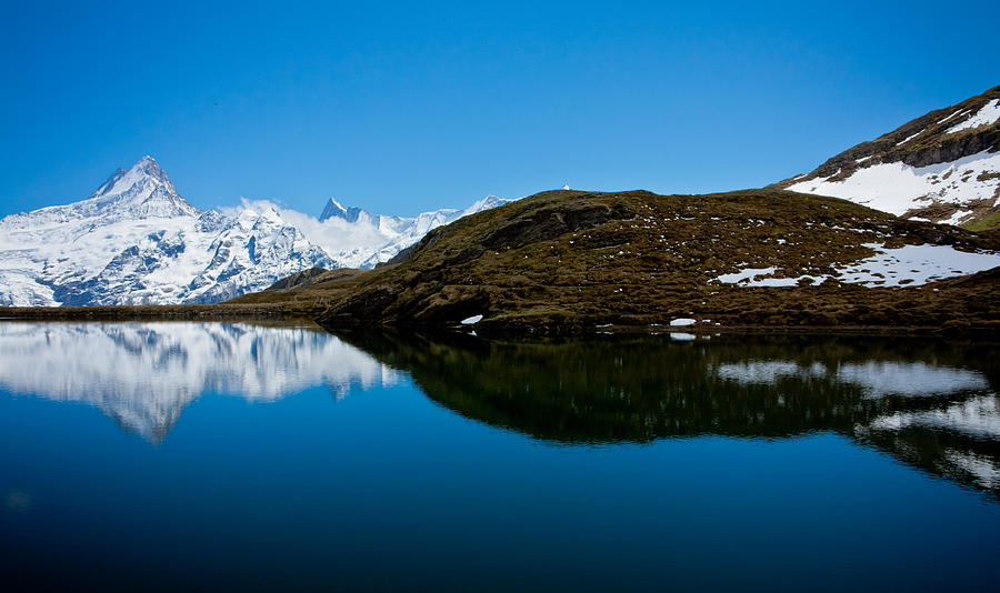 Swiss Alps - Schreckhorn Reflection Photograph by Anthony Doudt