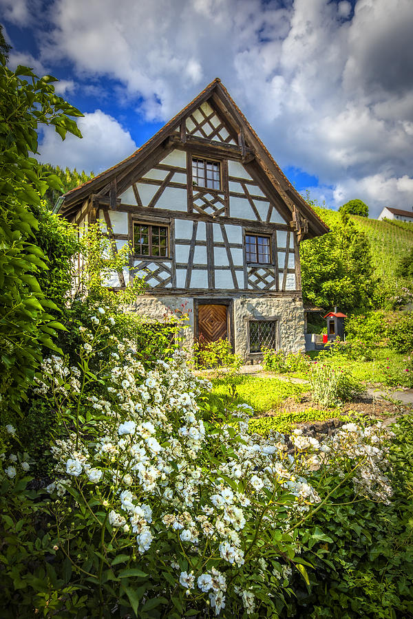 Barn Photograph - Swiss Chalet in the Garden by Debra and Dave Vanderlaan