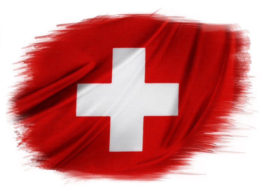 Flag Photograph - Swiss flag by Les Cunliffe