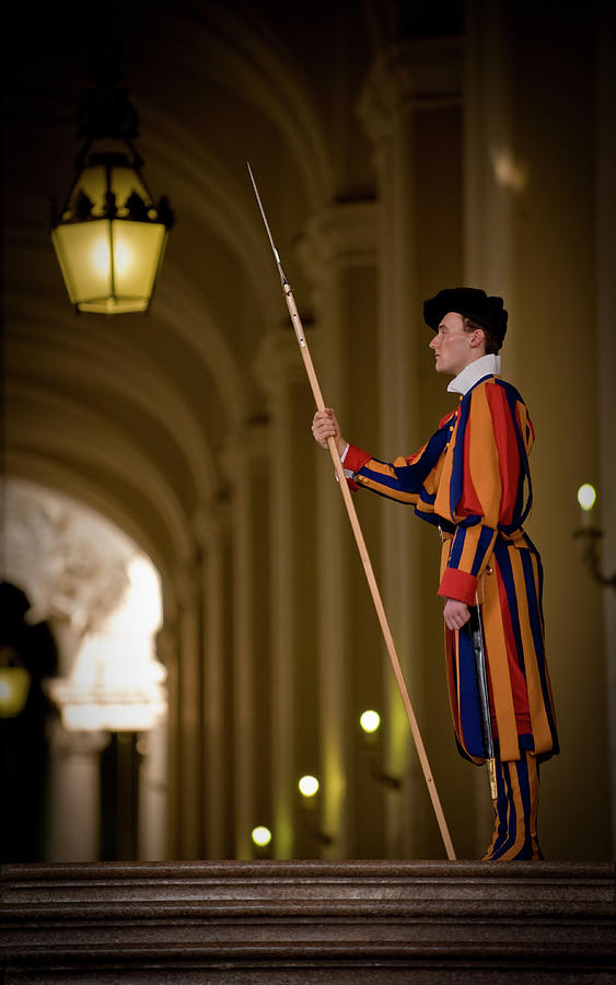 Swiss Guard In Uniform At St-peters Photograph by Guylain Doyle