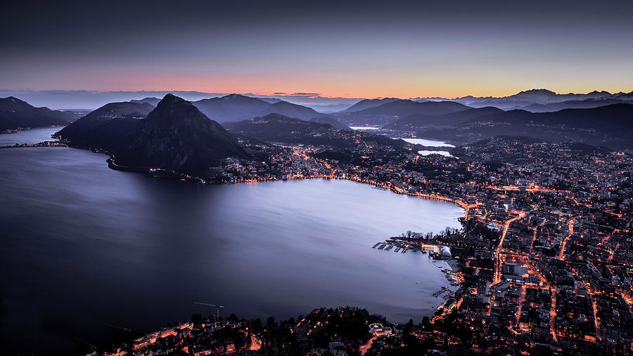 Switzerland Lugano Sunrise Photograph by Frederic Huber Photography