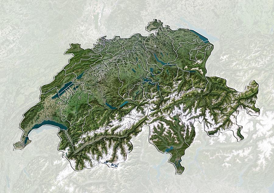 Switzerland, satellite image by Science Photo Library