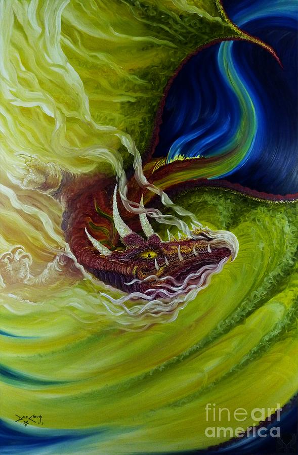 Swooping Dragon Oil Painting by Dale Crum