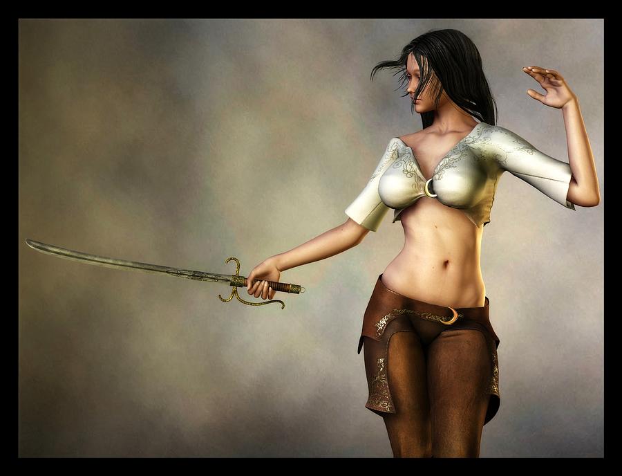Sword Girl Digital Art by Kaylee Mason