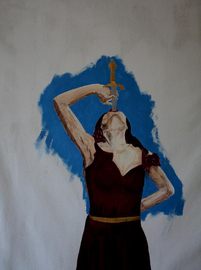 Sword Swallower Study Painting by Ralph LeCompte