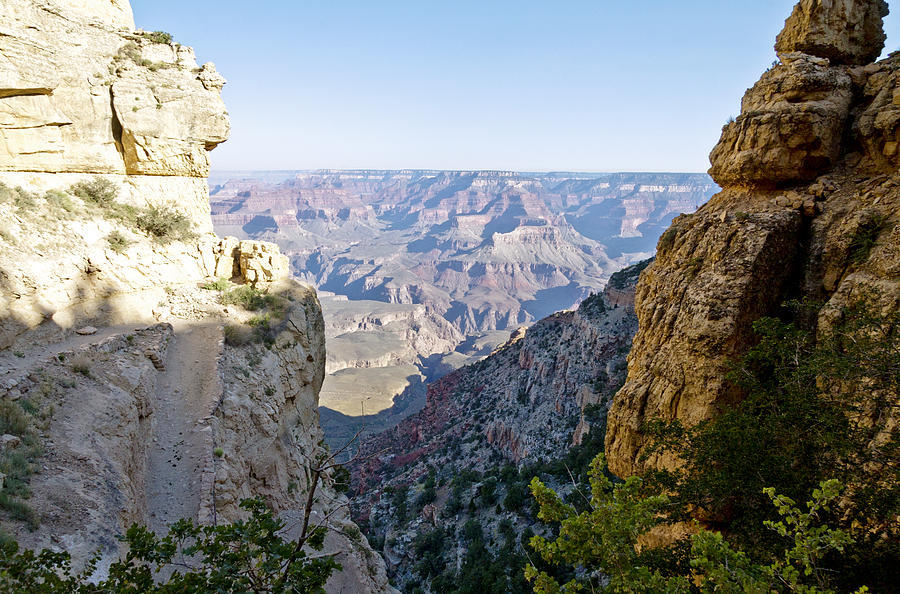 Grand Canyon National Park Photograph - Swtichback Trails On The Steep Walls Of The Grand Canyon by Her Arts Desire