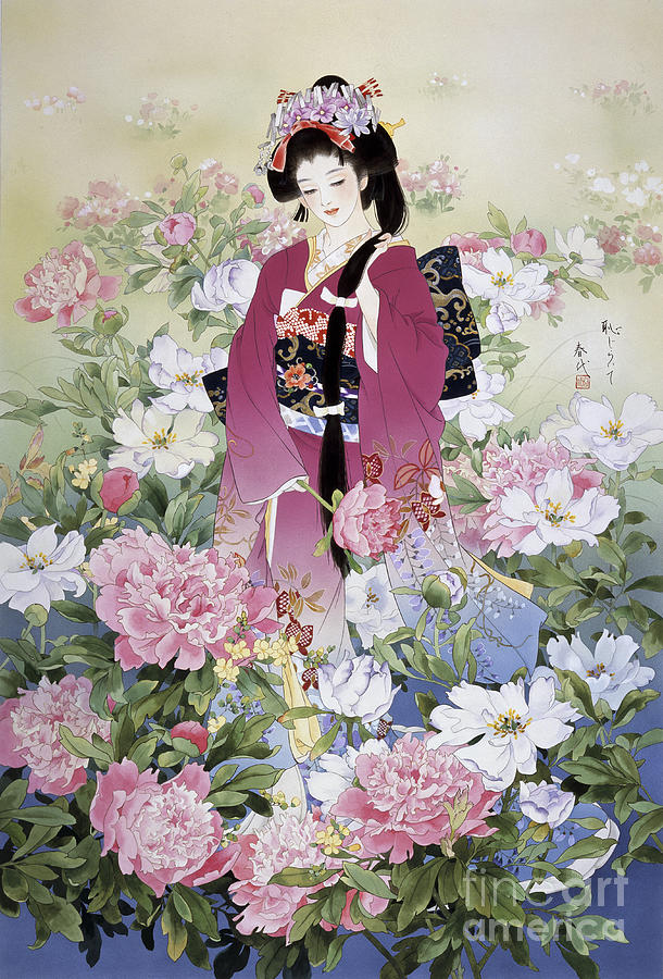 Flower Digital Art - Syakuyaku by MGL Meiklejohn Graphics Licensing
