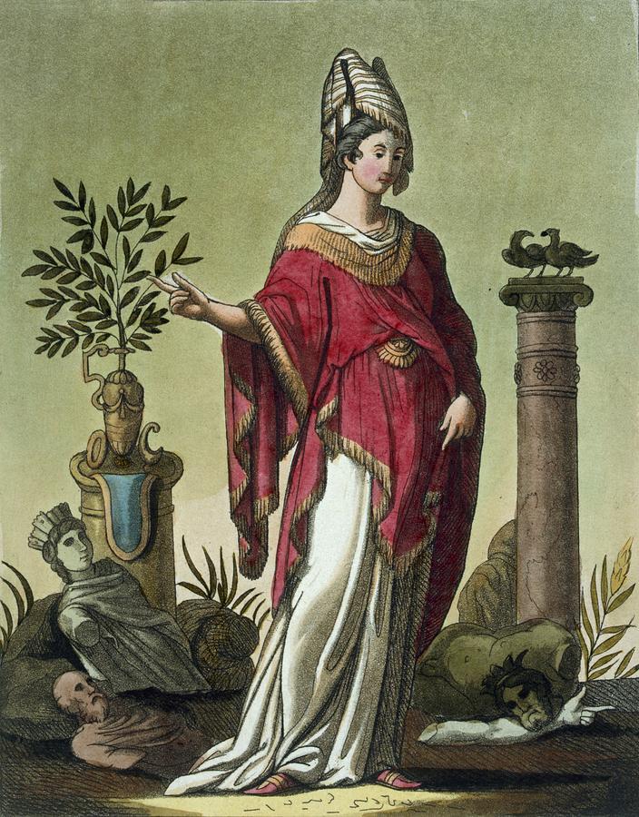 Ancient Rome Drawing - Sybil Of Eritrea With Her Insignia, 1796 by Jacques Grasset de Saint-Sauveur