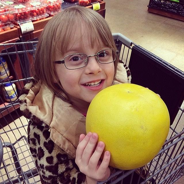 Syd & The Giant Grapefruit Photograph by Mary Rose