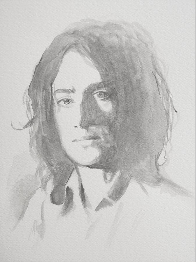 Black And White Painting - Syd Barrett by Amber Stanford