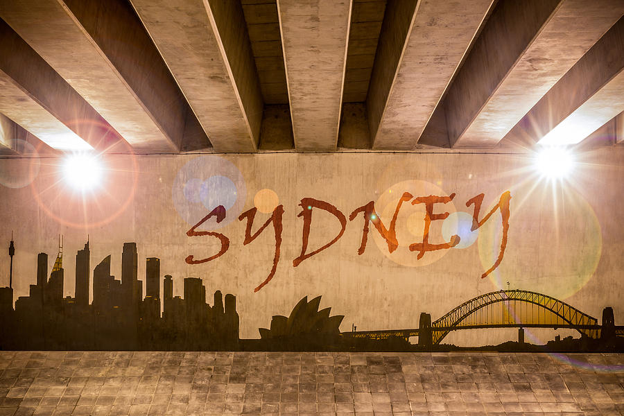 Architecture Photograph - Sydney Graffiti Skyline by Semmick Photo