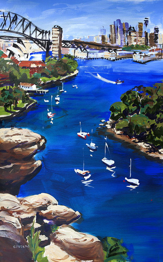 Sydney Harbour Boats Painting by Shirley  Peters