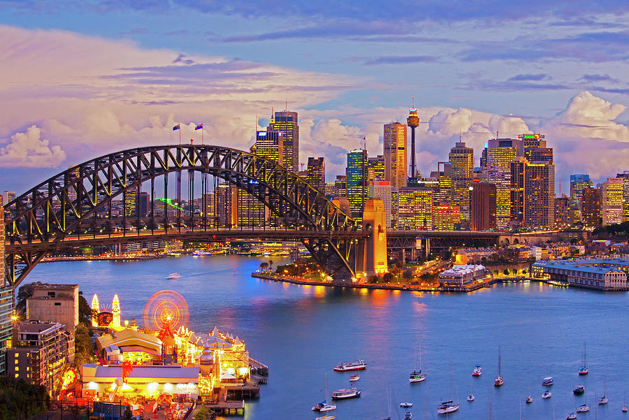 Sydney Harbour Bridge And Sydney Skyline Photograph by Scott E Barbour